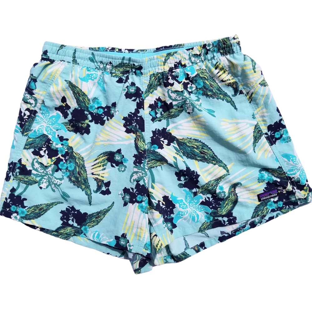 PATAGONIA- Women's Small Baggies Shorts Nylon Kelp Garden